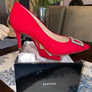 New Red Alfani Step Flex Jerison Pumps